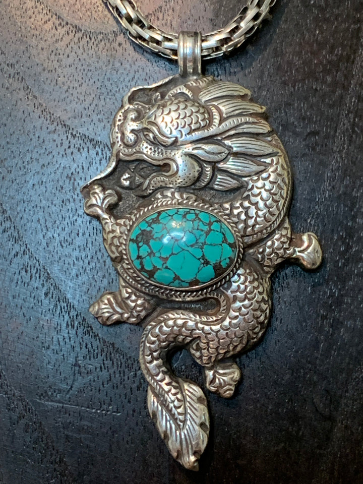 Turquoise Thunder Dragon Pendant