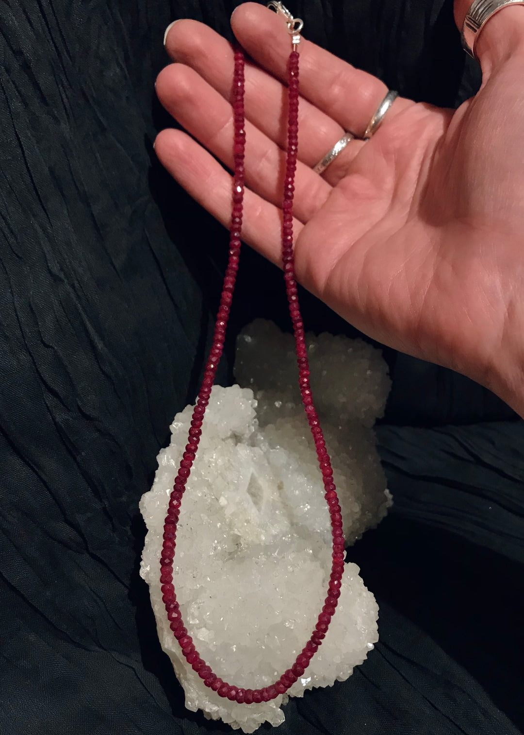 Faceted Ruby Necklace