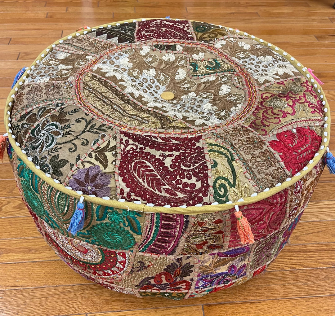 Patchwork Pouf Ottoman - Just Arrived Large Size