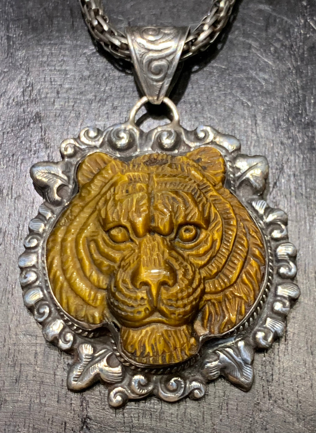 Tiger’s Eye Tigress Pendant