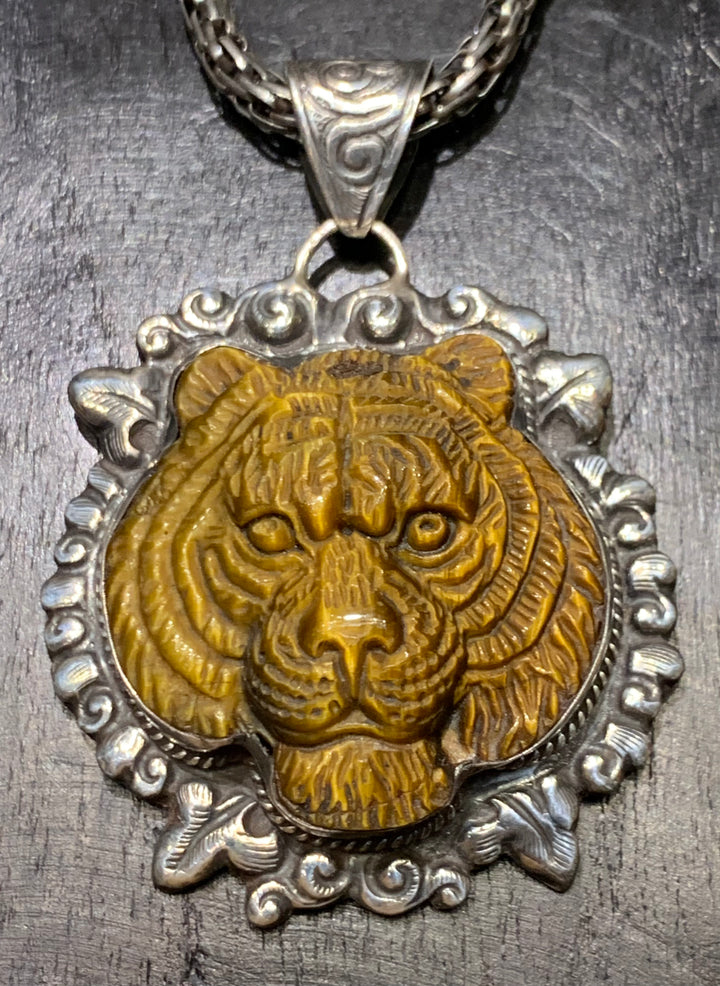 Tiger’s Eye Tigress Pendant