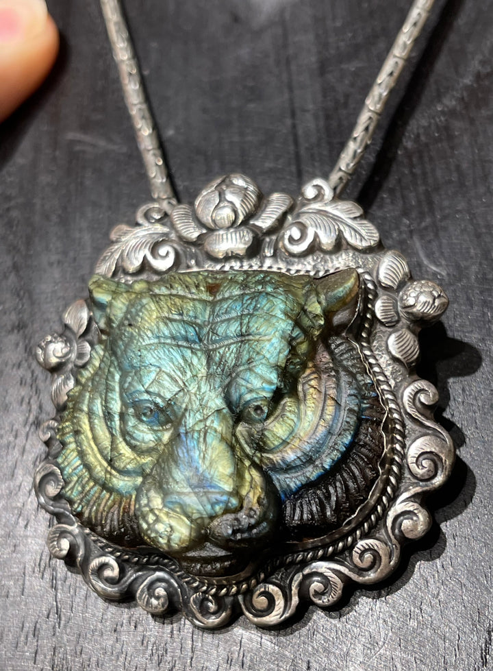 Labradorite Tigress Protection Pendant