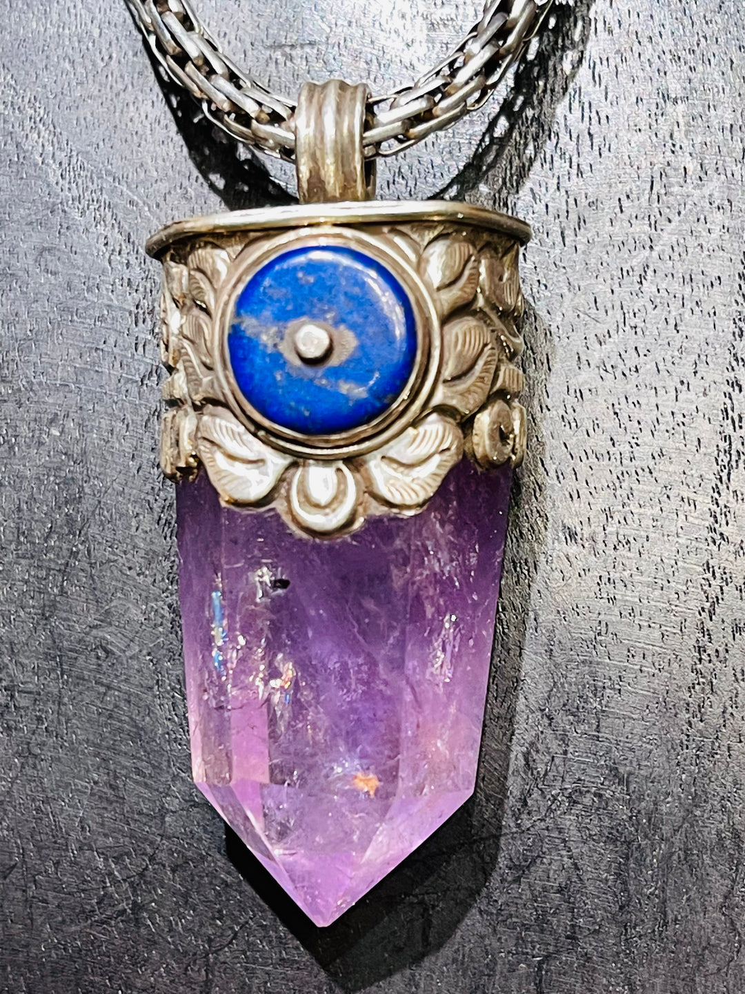 Amethyst and Lapis Pendant